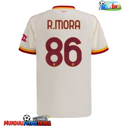 Camiseta AS Roma Rodrigo Mora #86 Segunda Equipación Replica 2026-27 mangas cortas